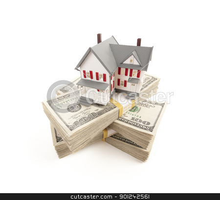 To use this stock image in your creative project, please select the size you need over to the right and click the "Add to Cart" button.
Your downloaded image will come with the Cutcaster watermark removed so don’t worry about the watermark you see on this page. Small House on Stacks of Hundred Dollar Bills stock photo, Small House on Stacks of Hundred Dollar Bills Isolated on a White Background. by Andy Dean