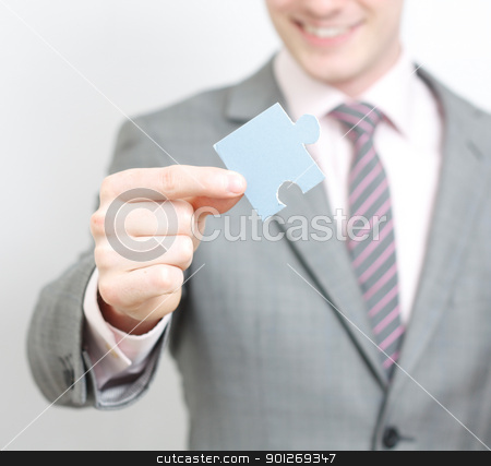 To use this stock image in your creative project, please select the size you need over to the right and click the "Add to Cart" button.
Your downloaded image will come with the Cutcaster watermark removed so don’t worry about the watermark you see on this page. The missing piece stock photo, A business man solving a puzzle by Lasse Kristensen@gmail.com