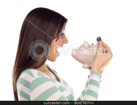To use this stock image in your creative project, please select the size you need over to the right and click the "Add to Cart" button.
Your downloaded image will come with the Cutcaster watermark removed so don’t worry about the watermark you see on this page. Ethnic Female Putting Coin Into Piggy Bank on White stock photo, Profile of a Pretty Smiling Ethnic Female Putting a Coin Into Her Pink Piggy Bank Isolated on a White Background. by Andy Dean