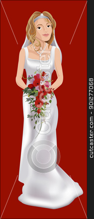 To use this stock image in your creative project, please select the size you need over to the right and click the "Add to Cart" button.
Your downloaded image will come with the Cutcaster watermark removed so don’t worry about the watermark you see on this page. bride stock vector clipart, a bride on her wedding day by Christos Georghiou