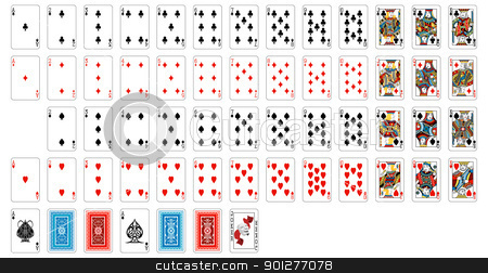 To use this stock image in your creative project, please select the size you need over to the right and click the "Add to Cart" button.
Your downloaded image will come with the Cutcaster watermark removed so don’t worry about the watermark you see on this page. deck of cards stock vector clipart, complete deck of cards by Christos Georghiou