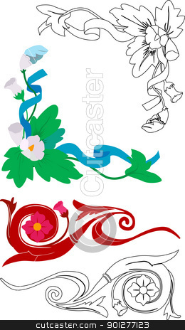 To use this stock image in your creative project, please select the size you need over to the right and click the "Add to Cart" button.
Your downloaded image will come with the Cutcaster watermark removed so don’t worry about the watermark you see on this page. floral design elements stock vector clipart, Some floral design elements. by Christos Georghiou