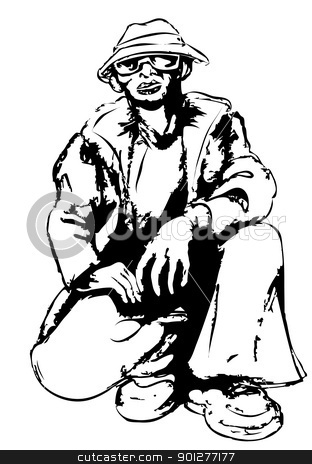 To use this stock image in your creative project, please select the size you need over to the right and click the "Add to Cart" button.
Your downloaded image will come with the Cutcaster watermark removed so don’t worry about the watermark you see on this page. Retro disco man stock vector clipart, Black and white illustration of young man in funky outfit by Christos Georghiou