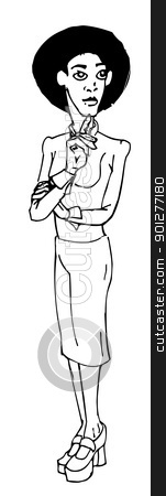 To use this stock image in your creative project, please select the size you need over to the right and click the "Add to Cart" button.
Your downloaded image will come with the Cutcaster watermark removed so don’t worry about the watermark you see on this page. Woman thinking stock vector clipart, Young African-American woman with afro thinking by Christos Georghiou