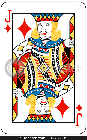 To use this stock image in your creative project, please select the size you need over to the right and click the "Add to Cart" button.
Your downloaded image will come with the Cutcaster watermark removed so don’t worry about the watermark you see on this page. jack of diamonds stock vector clipart, Jack of Diamonds playing card by Christos Georghiou