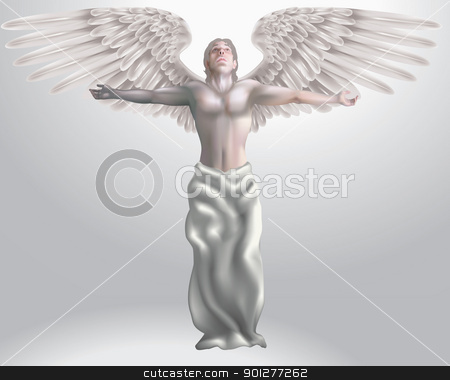 To use this stock image in your creative project, please select the size you need over to the right and click the "Add to Cart" button.
Your downloaded image will come with the Cutcaster watermark removed so don’t worry about the watermark you see on this page. Angel Illustration stock vector clipart, Illustration of angel with arms outstretched, meshes used by Christos Georghiou