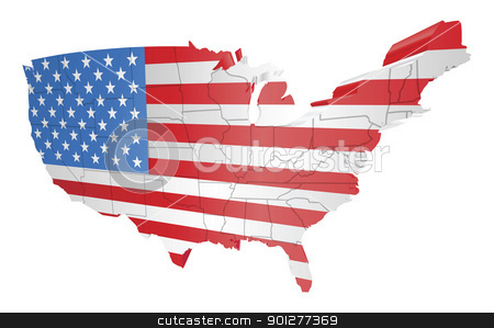 To use this stock image in your creative project, please select the size you need over to the right and click the "Add to Cart" button.
Your downloaded image will come with the Cutcaster watermark removed so don’t worry about the watermark you see on this page. USA map and flag stock vector clipart, illustration of the american flag as the map of the USA by Christos Georghiou