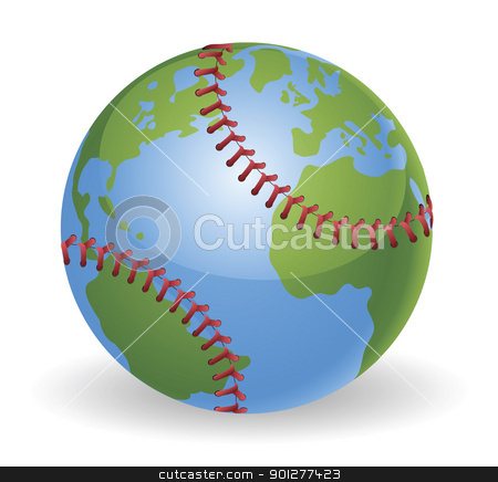 To use this stock image in your creative project, please select the size you need over to the right and click the "Add to Cart" button.
Your downloaded image will come with the Cutcaster watermark removed so don’t worry about the watermark you see on this page. World globe baseball ball concept stock vector clipart, World globe baseball ball concept illustration by Christos Georghiou