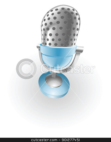 To use this stock image in your creative project, please select the size you need over to the right and click the "Add to Cart" button.
Your downloaded image will come with the Cutcaster watermark removed so don’t worry about the watermark you see on this page. blue microphone illustration stock vector clipart, Illustration of a shiny silver and blue steel metallic old style retro microphone by Christos Georghiou