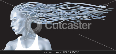 To use this stock image in your creative project, please select the size you need over to the right and click the "Add to Cart" button.
Your downloaded image will come with the Cutcaster watermark removed so don’t worry about the watermark you see on this page. fantasy woman illustration stock vector clipart, A fantasy vector illustration of a beautiful blue woman by Christos Georghiou
