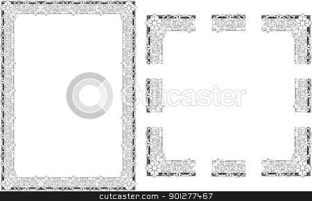 To use this stock image in your creative project, please select the size you need over to the right and click the "Add to Cart" button.
Your downloaded image will come with the Cutcaster watermark removed so don’t worry about the watermark you see on this page. Rococo Style borders stock vector clipart, A Vector illustration of Rococo Style border frame; comes with seamlessly tillable component parts so you can make a frame to any size or aspect ratio.
by Christos Georghiou