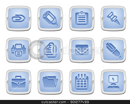 To use this stock image in your creative project, please select the size you need over to the right and click the "Add to Cart" button.
Your downloaded image will come with the Cutcaster watermark removed so don’t worry about the watermark you see on this page. business and office icon set stock vector clipart, illustration of a set of business and office icons by Christos Georghiou