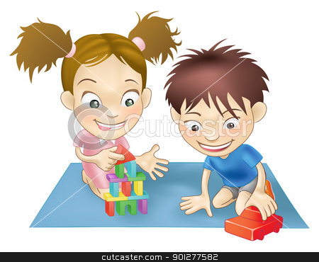 To use this stock image in your creative project, please select the size you need over to the right and click the "Add to Cart" button.
Your downloaded image will come with the Cutcaster watermark removed so don’t worry about the watermark you see on this page. two children playing stock vector clipart, An illustration of two white children playing with toys. by Christos Georghiou