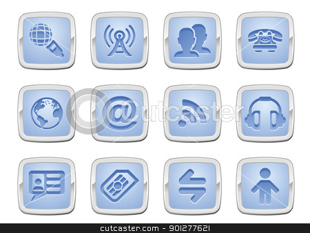 To use this stock image in your creative project, please select the size you need over to the right and click the "Add to Cart" button.
Your downloaded image will come with the Cutcaster watermark removed so don’t worry about the watermark you see on this page. communication icon set stock vector clipart, illustration of a communication icon set series by Christos Georghiou