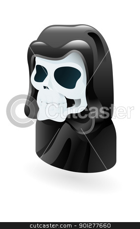 To use this stock image in your creative project, please select the size you need over to the right and click the "Add to Cart" button.
Your downloaded image will come with the Cutcaster watermark removed so don’t worry about the watermark you see on this page. death illustration stock vector clipart, Illustration of a skull in black hood representing death by Christos Georghiou