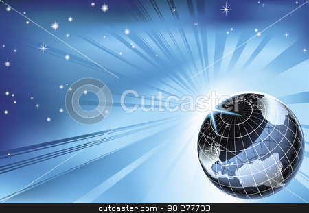 To use this stock image in your creative project, please select the size you need over to the right and click the "Add to Cart" button.
Your downloaded image will come with the Cutcaster watermark removed so don’t worry about the watermark you see on this page. Sun rising over night time planet earth background stock vector clipart, The sun rising over night time planet earth globe with city lights background by Christos Georghiou
