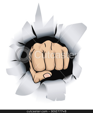 To use this stock image in your creative project, please select the size you need over to the right and click the "Add to Cart" button.
Your downloaded image will come with the Cutcaster watermark removed so don’t worry about the watermark you see on this page. fist illustration stock vector clipart, An illustration of a fist breaking through a wall, conceptual piece by Christos Georghiou