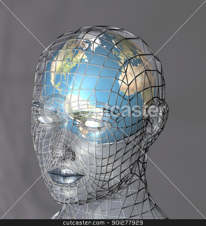 To use this stock image in your creative project, please select the size you need over to the right and click the "Add to Cart" button.
Your downloaded image will come with the Cutcaster watermark removed so don’t worry about the watermark you see on this page. the world concept stock photo, Globe within a transparent head, perhaps representing the potential of the mind, intellect or psyche. 3d conceptual render. by Christos Georghiou