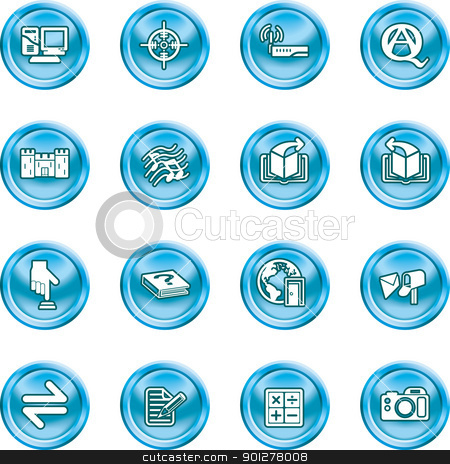 To use this stock image in your creative project, please select the size you need over to the right and click the "Add to Cart" button.
Your downloaded image will come with the Cutcaster watermark removed so don’t worry about the watermark you see on this page. Internet or Computing Icon Set stock vector clipart, Internet or Computing Icon Set. by Christos Georghiou