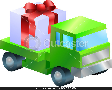 To use this stock image in your creative project, please select the size you need over to the right and click the "Add to Cart" button.
Your downloaded image will come with the Cutcaster watermark removed so don’t worry about the watermark you see on this page. lorry truck gift illustration stock vector clipart, A truck or lorry carrying a nicely wrapped gift by Christos Georghiou
