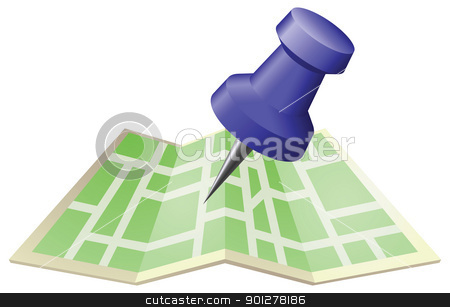 To use this stock image in your creative project, please select the size you need over to the right and click the "Add to Cart" button.
Your downloaded image will come with the Cutcaster watermark removed so don’t worry about the watermark you see on this page. Illustration of a street map with drawing push pin stock vector clipart, An illustration of a street map with drawing push pin. Can be used as an icon or illustration in its own right. by Christos Georghiou