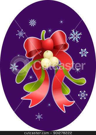 To use this stock image in your creative project, please select the size you need over to the right and click the "Add to Cart" button.
Your downloaded image will come with the Cutcaster watermark removed so don’t worry about the watermark you see on this page. mistletoe christmas illustration stock vector clipart, A vector illustration of Christmas mistletoe and bow by Christos Georghiou