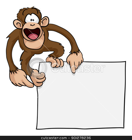 To use this stock image in your creative project, please select the size you need over to the right and click the "Add to Cart" button.
Your downloaded image will come with the Cutcaster watermark removed so don’t worry about the watermark you see on this page. Crazy cute monkey sign illustration stock vector clipart, A crazy cute excited monkey pointing at a blank sign with copy-space illustration by Christos Georghiou
