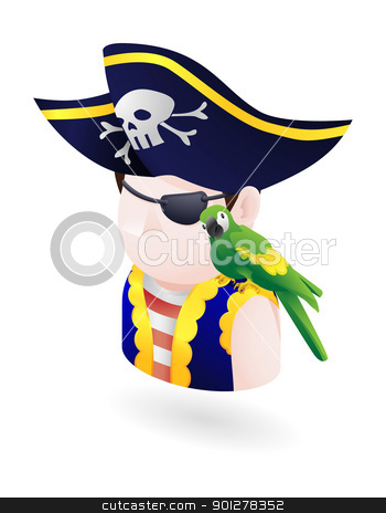 To use this stock image in your creative project, please select the size you need over to the right and click the "Add to Cart" button.
Your downloaded image will come with the Cutcaster watermark removed so don’t worry about the watermark you see on this page. pirate icon stock vector clipart, Illustration of a pirate with a parrot by Christos Georghiou