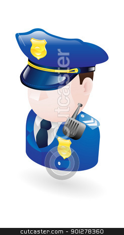 To use this stock image in your creative project, please select the size you need over to the right and click the "Add to Cart" button.
Your downloaded image will come with the Cutcaster watermark removed so don’t worry about the watermark you see on this page. policeman illustration stock vector clipart, Illustration of a policeman by Christos Georghiou