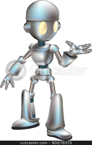 To use this stock image in your creative project, please select the size you need over to the right and click the "Add to Cart" button.
Your downloaded image will come with the Cutcaster watermark removed so don’t worry about the watermark you see on this page. cute robot illustration stock vector clipart, A very cute robot character, available in several poses by Christos Georghiou