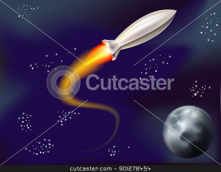 To use this stock image in your creative project, please select the size you need over to the right and click the "Add to Cart" button.
Your downloaded image will come with the Cutcaster watermark removed so don’t worry about the watermark you see on this page. rocket into space stock vector clipart, a fun illustration of a rocket flying in space with stars and planet in view by Christos Georghiou