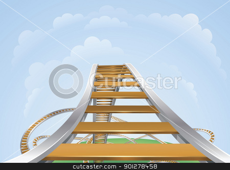 To use this stock image in your creative project, please select the size you need over to the right and click the "Add to Cart" button.
Your downloaded image will come with the Cutcaster watermark removed so don’t worry about the watermark you see on this page. Roller coaster stock vector clipart, Illustration of a roller coaster from the highest view. Conceptual highs and lows. by Christos Georghiou