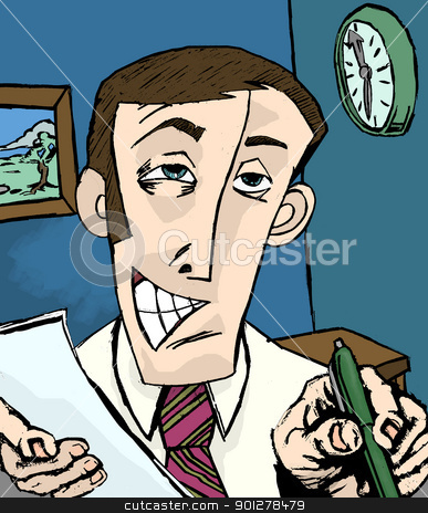 To use this stock image in your creative project, please select the size you need over to the right and click the "Add to Cart" button.
Your downloaded image will come with the Cutcaster watermark removed so don’t worry about the watermark you see on this page. salesman illustration stock photo, A grinning man holing paper and pen by Christos Georghiou