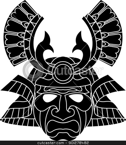 To use this stock image in your creative project, please select the size you need over to the right and click the "Add to Cart" button.
Your downloaded image will come with the Cutcaster watermark removed so don’t worry about the watermark you see on this page. Monochrome samurai mask stock vector clipart,
An illustration of a fearsome monochrome samurai mask
by Christos Georghiou
