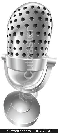 To use this stock image in your creative project, please select the size you need over to the right and click the "Add to Cart" button.
Your downloaded image will come with the Cutcaster watermark removed so don’t worry about the watermark you see on this page. Retro steel radio microphone stock vector clipart, A shiny silver steel metallic old style retro microphone vector illustration with dynamic perspective. Can be used as an icon or illustration in its own right. by Christos Georghiou