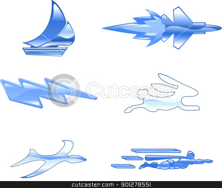 To use this stock image in your creative project, please select the size you need over to the right and click the "Add to Cart" button.
Your downloaded image will come with the Cutcaster watermark removed so don’t worry about the watermark you see on this page. Speed Icon Set Series Design Elements stock vector clipart, A conceptual icon set relating to speed, being fast, and or efficient. by Christos Georghiou