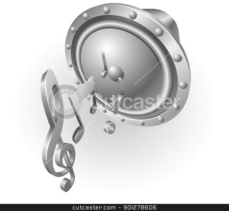 To use this stock image in your creative project, please select the size you need over to the right and click the "Add to Cart" button.
Your downloaded image will come with the Cutcaster watermark removed so don’t worry about the watermark you see on this page. silver metallic music speaker stock vector clipart, Illustration of silver metallic music speaker and music notes by Christos Georghiou