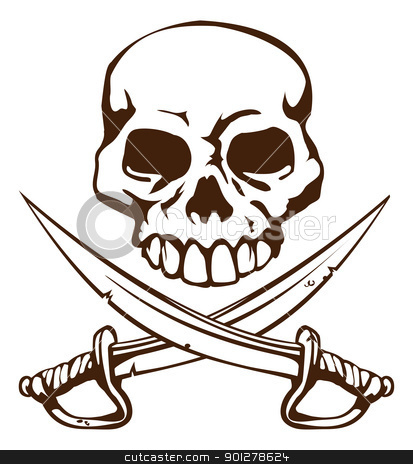 To use this stock image in your creative project, please select the size you need over to the right and click the "Add to Cart" button.
Your downloaded image will come with the Cutcaster watermark removed so don’t worry about the watermark you see on this page. Pirate skull and crossed swords symbol stock vector clipart, A pirate skull and crossed swords symbol by Christos Georghiou
