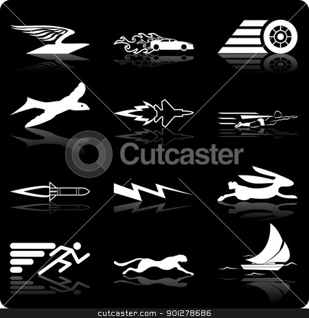 To use this stock image in your creative project, please select the size you need over to the right and click the "Add to Cart" button.
Your downloaded image will come with the Cutcaster watermark removed so don’t worry about the watermark you see on this page. speed icons stock vector clipart, A conceptual icon set relating to speed, being fast, and or efficient. by Christos Georghiou