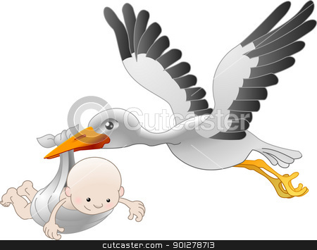 To use this stock image in your creative project, please select the size you need over to the right and click the "Add to Cart" button.
Your downloaded image will come with the Cutcaster watermark removed so don’t worry about the watermark you see on this page. Stork delivering a newborn baby stock vector clipart, Illustration of a flying stork delivering a newborn baby
by Christos Georghiou