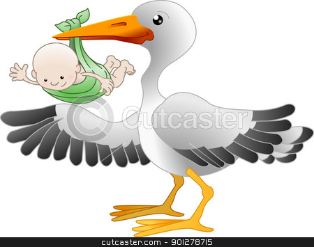 To use this stock image in your creative project, please select the size you need over to the right and click the "Add to Cart" button.
Your downloaded image will come with the Cutcaster watermark removed so don’t worry about the watermark you see on this page. Stork with a newborn baby stock vector clipart, Illustration of a standing stork with a newborn baby pointing
by Christos Georghiou