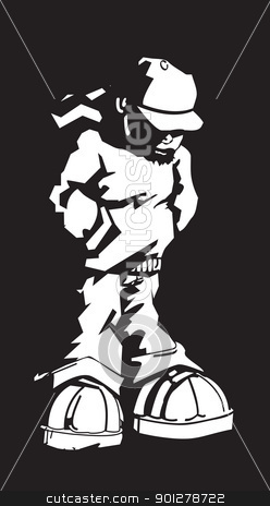 To use this stock image in your creative project, please select the size you need over to the right and click the "Add to Cart" button.
Your downloaded image will come with the Cutcaster watermark removed so don’t worry about the watermark you see on this page. hoodie stock vector clipart, Black and white illustration of young man wearing a cap and hoodie by Christos Georghiou