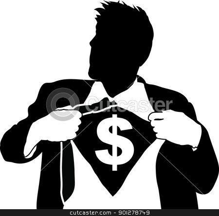 To use this stock image in your creative project, please select the size you need over to the right and click the "Add to Cart" button.
Your downloaded image will come with the Cutcaster watermark removed so don’t worry about the watermark you see on this page. super businessman illustartion stock vector clipart, A businessman tearing open his shirt to reveal a dollar sign by Christos Georghiou