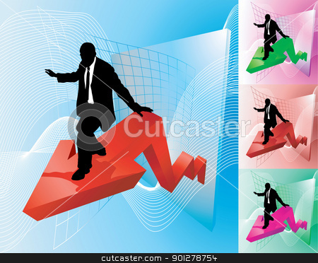 To use this stock image in your creative project, please select the size you need over to the right and click the "Add to Cart" button.
Your downloaded image will come with the Cutcaster watermark removed so don’t worry about the watermark you see on this page. profit surfer business concept illustration stock vector clipart, Conceptual piece; business person surfing at the forefront of growth or profit increase by Christos Georghiou