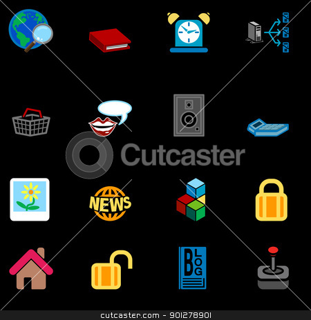 To use this stock image in your creative project, please select the size you need over to the right and click the "Add to Cart" button.
Your downloaded image will come with the Cutcaster watermark removed so don’t worry about the watermark you see on this page. Internet web icon series set stock vector clipart, A series of internet web icons set. by Christos Georghiou
