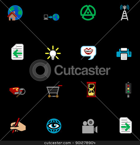 To use this stock image in your creative project, please select the size you need over to the right and click the "Add to Cart" button.
Your downloaded image will come with the Cutcaster watermark removed so don’t worry about the watermark you see on this page. Internet web icon series set stock vector clipart, A series of internet web icons set. by Christos Georghiou