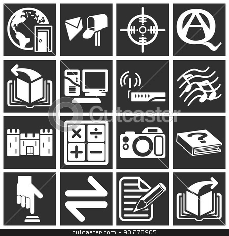 To use this stock image in your creative project, please select the size you need over to the right and click the "Add to Cart" button.
Your downloaded image will come with the Cutcaster watermark removed so don’t worry about the watermark you see on this page. Internet web icon series set stock vector clipart, a set of internet web icons by Christos Georghiou
