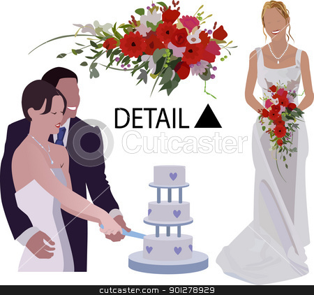 To use this stock image in your creative project, please select the size you need over to the right and click the "Add to Cart" button.
Your downloaded image will come with the Cutcaster watermark removed so don’t worry about the watermark you see on this page. Wedding images stock vector clipart, A bride and groom and another bride! by Christos Georghiou