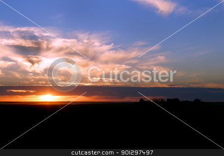 To use this stock image in your creative project, please select the size you need over to the right and click the "Add to Cart" button.
Your downloaded image will come with the Cutcaster watermark removed so don’t worry about the watermark you see on this page. Prairie Sunset stock photo, A sun setting on a flat Saskatchewan landscape by Tyler Olson