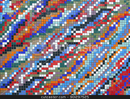 To use this stock image in your creative project, please select the size you need over to the right and click the "Add to Cart" button.
Your downloaded image will come with the Cutcaster watermark removed so don’t worry about the watermark you see on this page. Tile Mosaic stock photo, Tile mosaic with brightly colored ceramic tiles by Tyler Olson